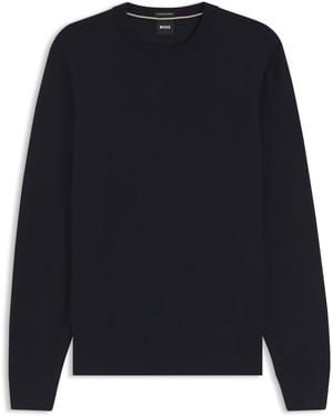 BOSS Pull En Laine Mérinos À La Coupe Standard - Bleu