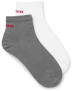 HUGO Two-Pack Of Short Cotton-Blend Socks - Grey