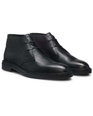 BOSS Botas Chukka De Piel Granulada Con Forro De Lana - Negro