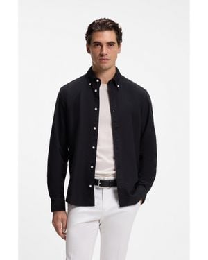 BOSS Regular-Fit Button-Down Shirt - Black