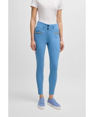 BOSS Equestrian Knee-Grip Breeches With Four-Way Stretch - Blue