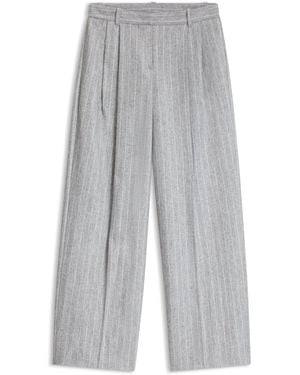 BOSS Hose Aus Flanell Mit Weitem Beinverlauf Und Nadelstreifen - Grau