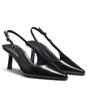 HUGO Slingback Court Shoes - Black