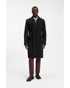 BOSS Slim-Fit Double-Breasted Coat - Black