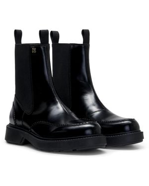 HUGO Stacked-Logo Chelsea Boots - Black