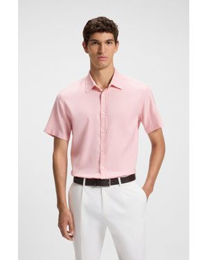 BOSS Light Pink Men's Casual Shirts Size L