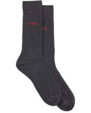 HUGO Mittelhohe Socken Aus Elastischem Baumwoll-Mix Im Zweier-Pack - Grau
