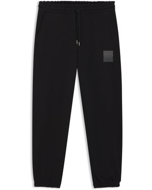HUGO Jogginghose Aus Baumwoll-Terry Mit Split-Logo - Schwarz
