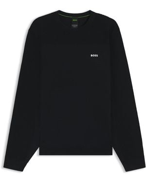 BOSS Jersey De Estructura Mixta Con Control De La Humedad - Negro