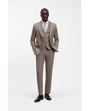 BOSS Three-Piece Regular-Fit Suit - White