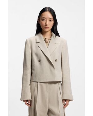 BOSS Cropped Blazer - Natural