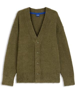 HUGO Oversized Strickjacke Aus Bouclé-Strick - Grün
