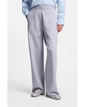 HUGO Cotton-Terry Tracksuit Bottoms With Logo Waistband - Blue