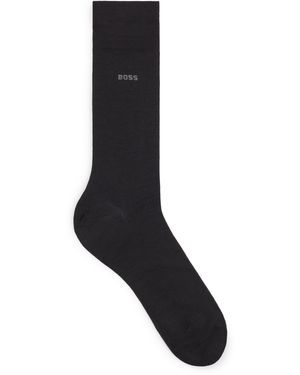 BOSS Mittelhohe Logo-Socken Aus Woll-Mix - Schwarz