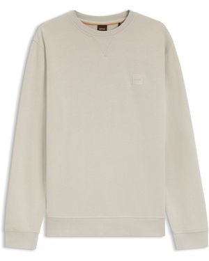 BOSS Sudadera En Felpa De Algodón Con Aplique Del Logo - Neutro