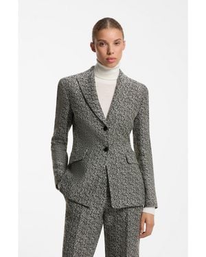 HUGO Regular-Fit Blazer With Herringbone Pattern - Grey