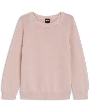 BOSS Gebreide Trui Van Katoen - Roze