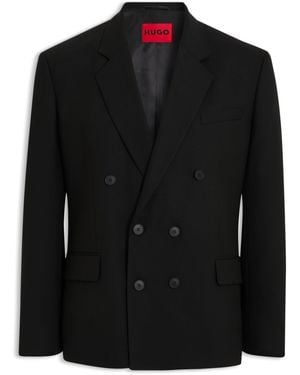 HUGO Blazer Modern Fit En Sarga Elástica De Alto Rendimiento - Negro