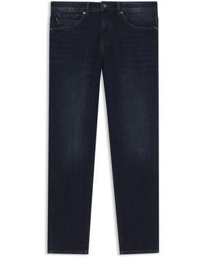 BOSS Blaue Tapered-Fit Jeans Aus Komfortablem Stretch-Denim