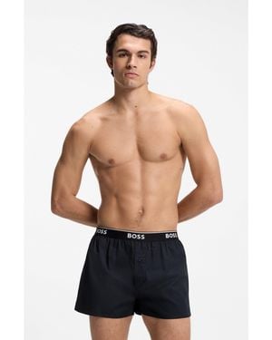BOSS Logo-Waistband Pyjama Bottoms - Blue