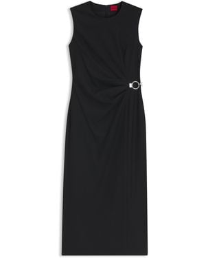 HUGO Vestido Midi Con Mosquetón Metálico - Negro
