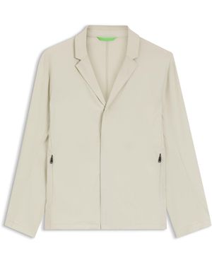 BOSS Regular-Fit Jacke Aus Wasserabweisendem Stretch-Gewebe - Weiß