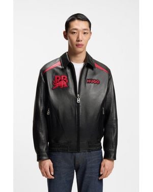 HUGO Black Men's Leather Jackets Size M