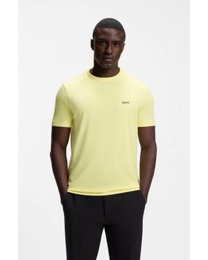 BOSS Stretch-Cotton T-Shirt With Logo Detail - Metallic