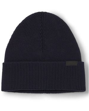 HUGO Rib-Knit Beanie - Blue
