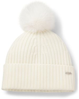 BOSS Beanie Hat - White