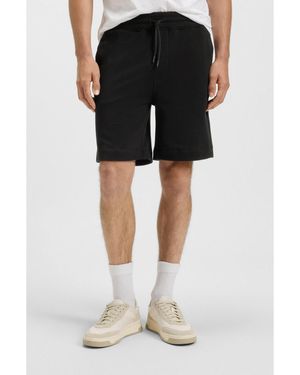BOSS Cotton-Terry Shorts With Logo Patch - Black