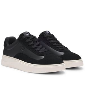 HUGO Deportivas Tipo Cupsole En Mezcla De Materiales Con Logo Grabado - Negro
