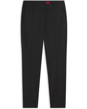 HUGO Slim-Fit Cropped-Hose Aus Stretch-Gewebe - Schwarz