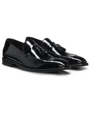 BOSS Quasten-Loafer Aus Lack-Kunstleder - Schwarz