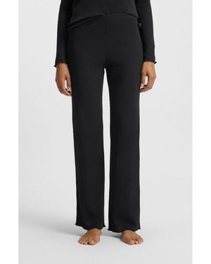 BOSS Cotton-Blend Pyjama Bottoms - Black
