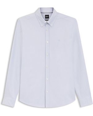 BOSS Regular-Fit Hemd Aus Oxford-Baumwolle - Weiß
