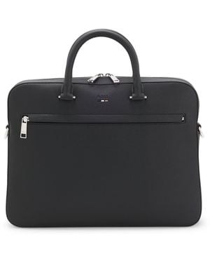 BOSS Aktetas Met Reliëflogo Van Generfd Imitatieleer - Zwart