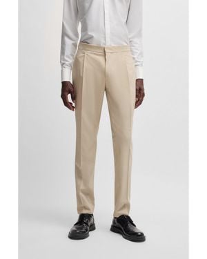 HUGO Slim-Fit Tuxedo Trousers - Natural