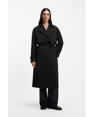 BOSS Adaptable Stretch-Cotton Trench Coat And Dress - Black