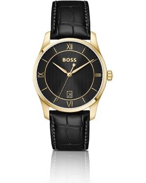 BOSS Principle Prestige Watch With Textured Dial - Black