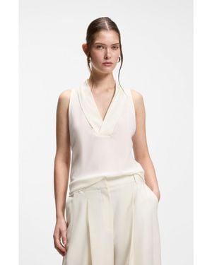BOSS Sleeveless Blouse - Natural