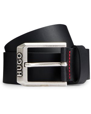 HUGO Ceinture En Cuir Avec Boucle Logotée - Noir
