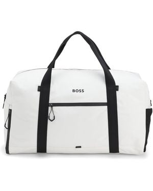 BOSS Faux-Leather Holdall With Reflective Zips - Metallic