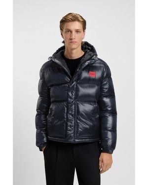 HUGO Water-Repellent Jacket With Logo Label - Blue