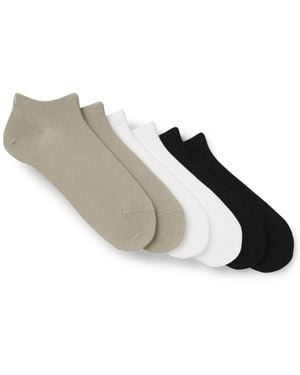 HUGO Six-Pack Of Cotton-Blend Ankle Socks With Logos - Multicolour