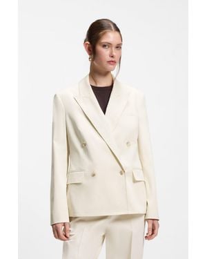 BOSS White Women's Tailored Jackets Size 4 - Natural