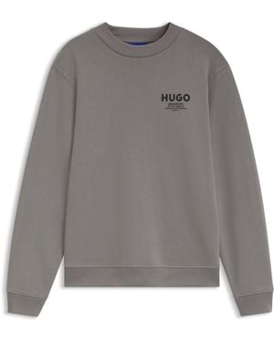 HUGO Sweat En Molleton De Coton Avec Logo Imprimé Audacieux - Gris