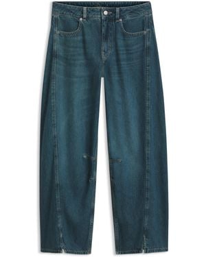 BOSS Relaxed-Fit Jeans With Balloon Leg And Front Slits - Blue