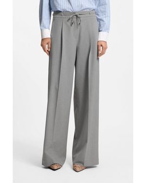 HUGO Regular-Fit Wide-Leg Trousers - Grey