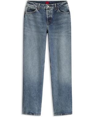 HUGO Barrel-Fit Jeans Van Zachtgewassen Blauw Denim